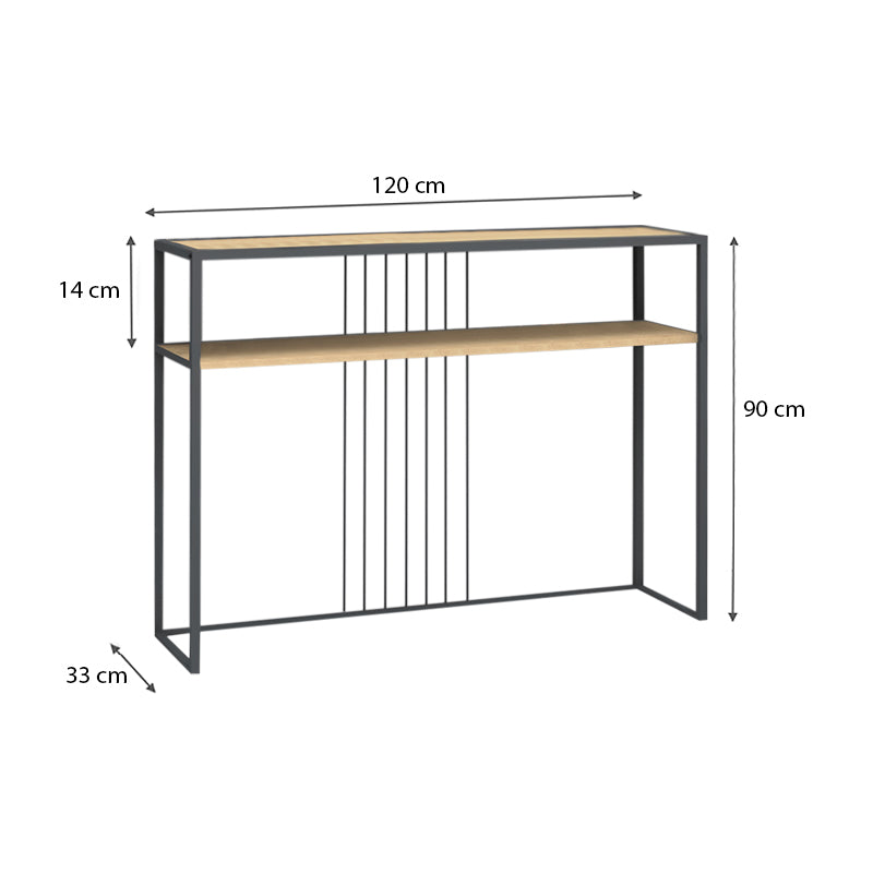Κονσόλα Kary  χρώμα φυσικό οξιάς 120x33x90εκ.