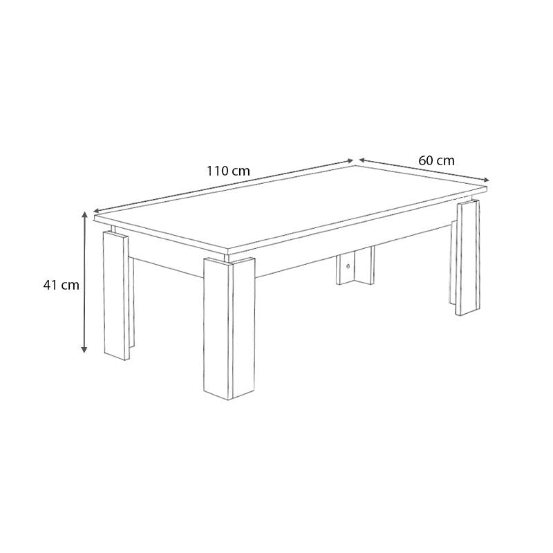Τραπεζάκι σαλονιού Seda  χρώμα φυσικό οξιάς 110x60x41εκ. - Pakobazaar