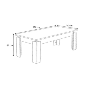 Τραπεζάκι σαλονιού Seda  χρώμα φυσικό οξιάς 110x60x41εκ. - Pakobazaar