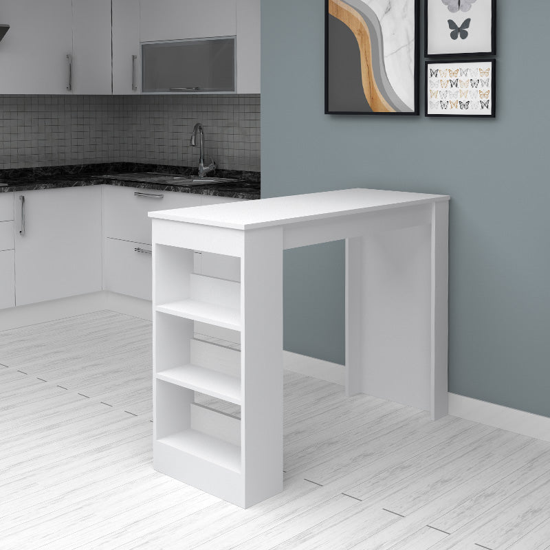 Τραπέζι μπαρ Deep  χρώμα λευκό 120x50x100εκ. - Pakobazaar