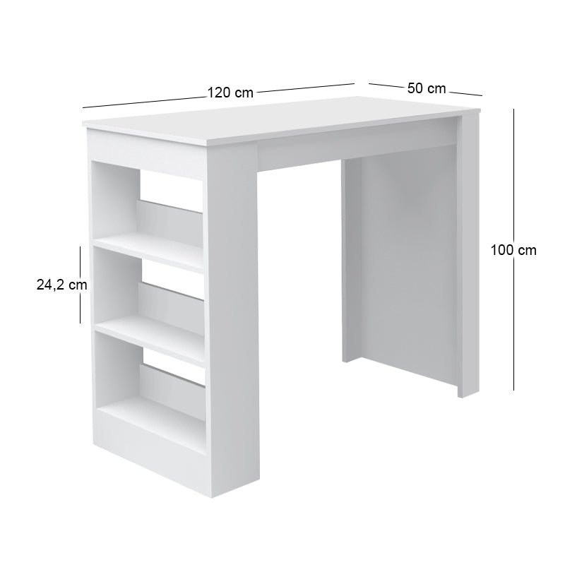 Τραπέζι μπαρ Deep  χρώμα λευκό 120x50x100εκ. - Pakobazaar