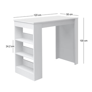 Τραπέζι μπαρ Deep  χρώμα λευκό 120x50x100εκ. - Pakobazaar