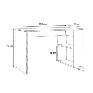 Γραφείο εργασίας Mikro  χρώμα καρυδί 120x60x75εκ. - Pakobazaar