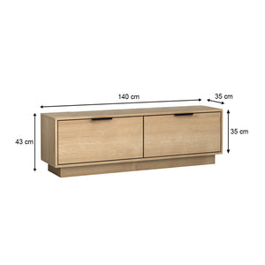 Έπιπλο τηλεόρασης Lisa  χρώμα φυσικό οξιάς 140x35x43cm. - Pakobazaar