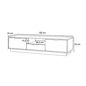Έπιπλο τηλεόρασης Mensa  χρώμα φυσικό οξιάς 180x35x43cm. - Pakobazaar