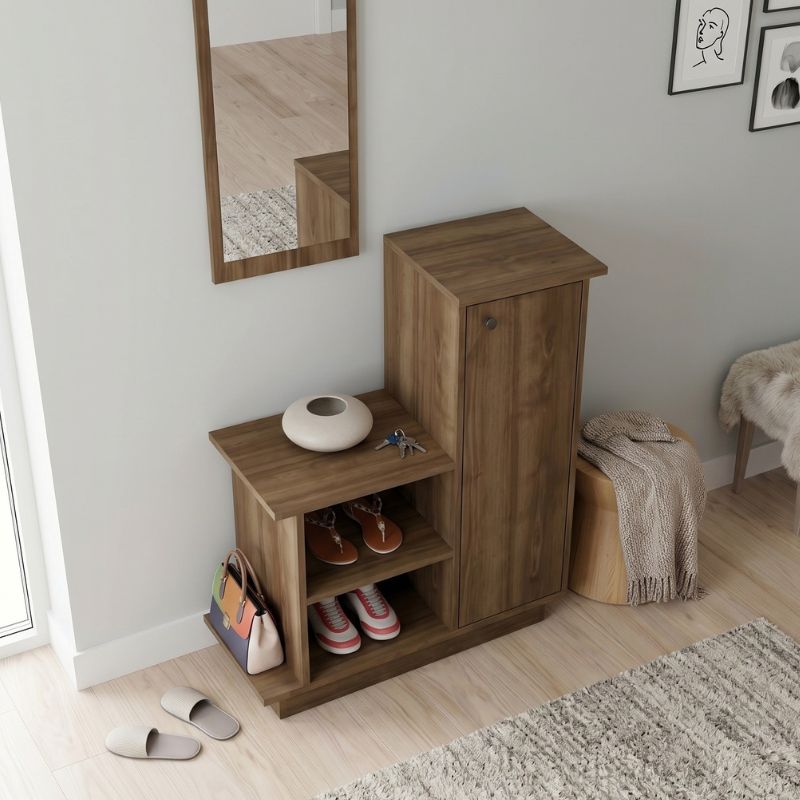 Έπιπλο εισόδου Cute  χρώμα καρυδί 90x35x95εκ. - Pakobazaar