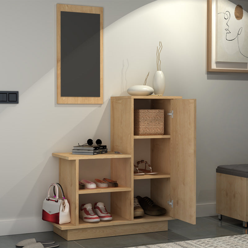 Έπιπλο εισόδου Cute  χρώμα φυσικό οξιάς 90x35x95εκ. - Pakobazaar