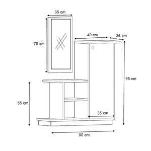 Έπιπλο εισόδου Cute  χρώμα φυσικό οξιάς 90x35x95εκ. - Pakobazaar
