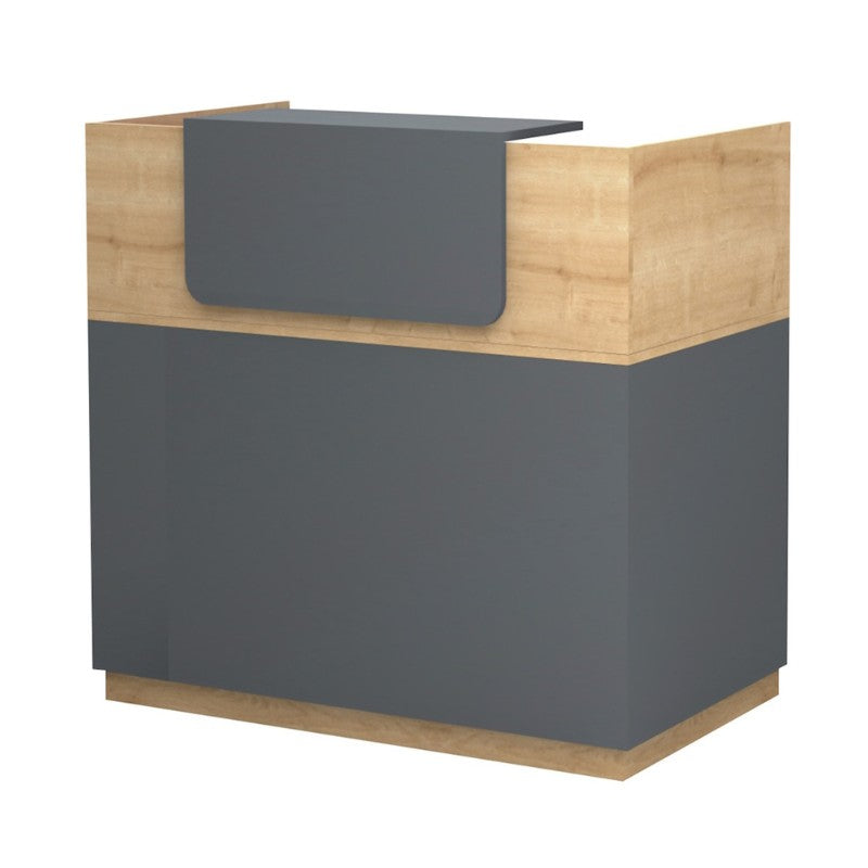 Γραφείο υποδοχής - reception Lemmon  χρώμα φυσικό οξιάς - ανθρακί 120x70x110εκ.