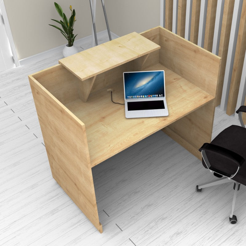 Γραφείο υποδοχής - reception Lemmon  χρώμα φυσικό οξιάς 120x70x110εκ.