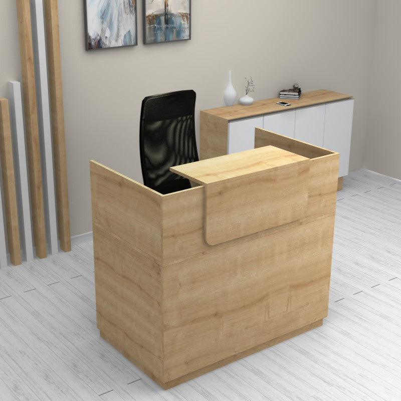 Γραφείο υποδοχής - reception Lemmon  χρώμα φυσικό οξιάς 120x70x110εκ.