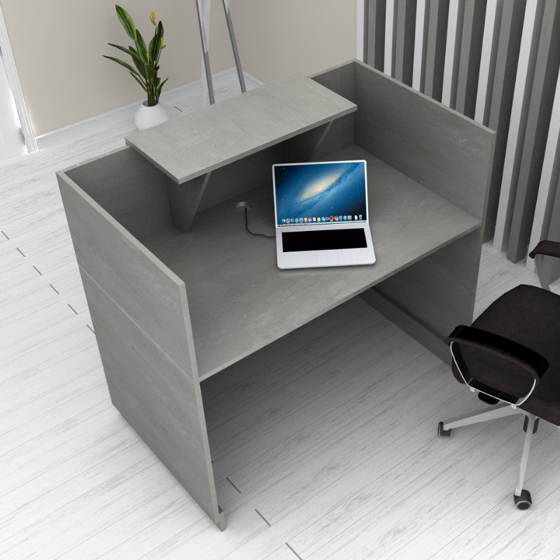 Γραφείο υποδοχής - reception Lemmon  χρώμα γκρι σκυροδέματος 120x70x110εκ.