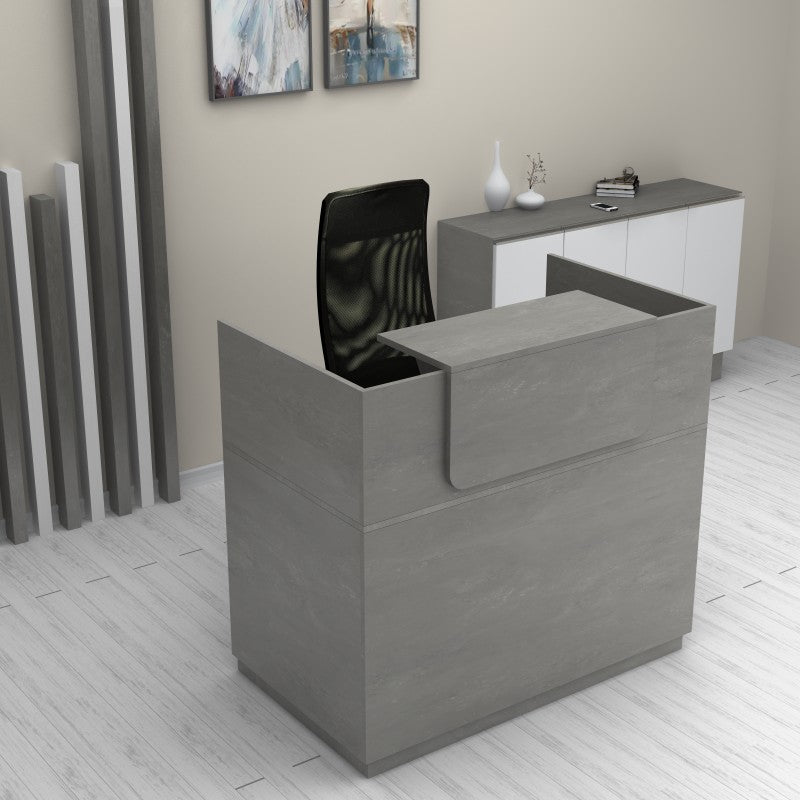 Γραφείο υποδοχής - reception Lemmon  χρώμα γκρι σκυροδέματος 120x70x110εκ.