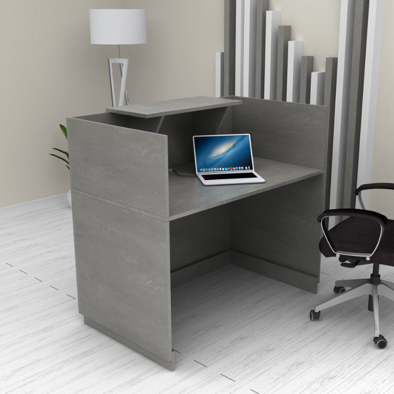 Γραφείο υποδοχής - reception Lemmon  χρώμα γκρι σκυροδέματος 120x70x110εκ.