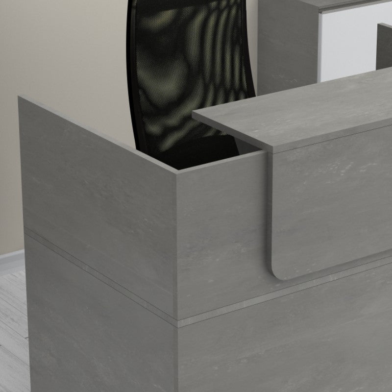 Γραφείο υποδοχής - reception Lemmon  χρώμα γκρι σκυροδέματος 120x70x110εκ.