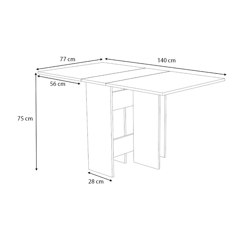 Τραπέζι Pepe  επεκτεινόμενο χρώμα λευκό - φυσικό οξιάς 28(56+56)x77x75εκ. - Pakobazaar