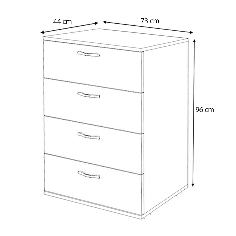 Συρταριέρα Velika  χρώμα λευκό 73x44x96εκ.