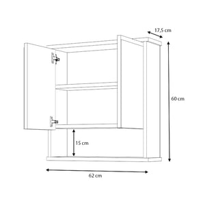 Καθρέπτης μπάνιου Delo Μegapap χρώμα λευκό 62x17,5x60εκ.