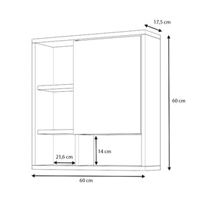 Καθρέπτης μπάνιου Demo Μegapap χρώμα λευκό 60x17,5x60εκ. - Pakobazaar