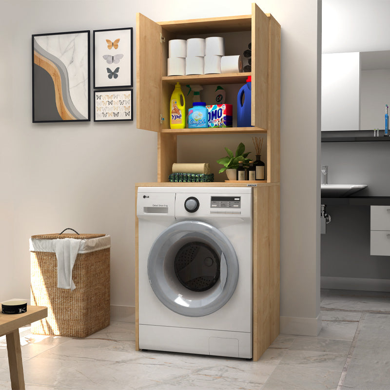 Έπιπλο πλυντηρίου Cozen  χρώμα φυσικό οξιάς 65x60x178εκ. - Pakobazaar