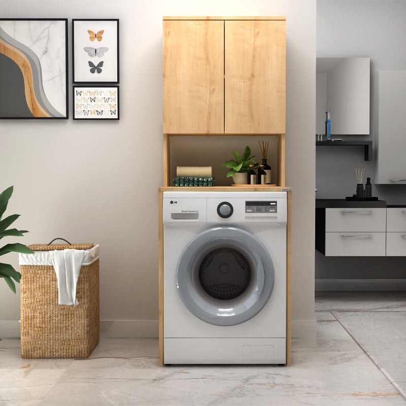 Έπιπλο πλυντηρίου Cozen  χρώμα φυσικό οξιάς 65x60x178εκ. - Pakobazaar