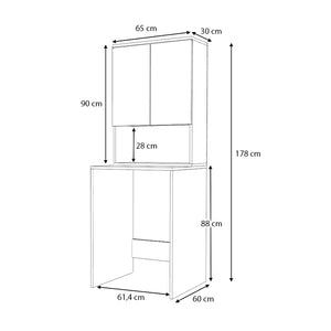 Έπιπλο πλυντηρίου Cozen  χρώμα φυσικό οξιάς 65x60x178εκ. - Pakobazaar