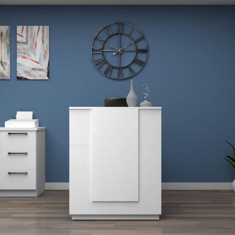 Γραφείο υποδοχής - reception Gemini  χρώμα λευκό 90x50x110εκ. - Pakobazaar