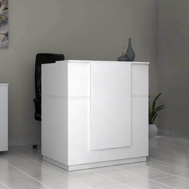 Γραφείο υποδοχής - reception Gemini  χρώμα λευκό 100x70x110εκ.