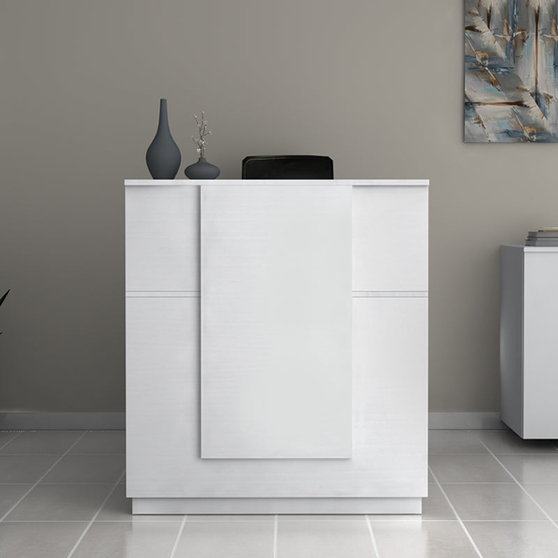 Γραφείο υποδοχής - reception Gemini  χρώμα λευκό 100x70x110εκ.