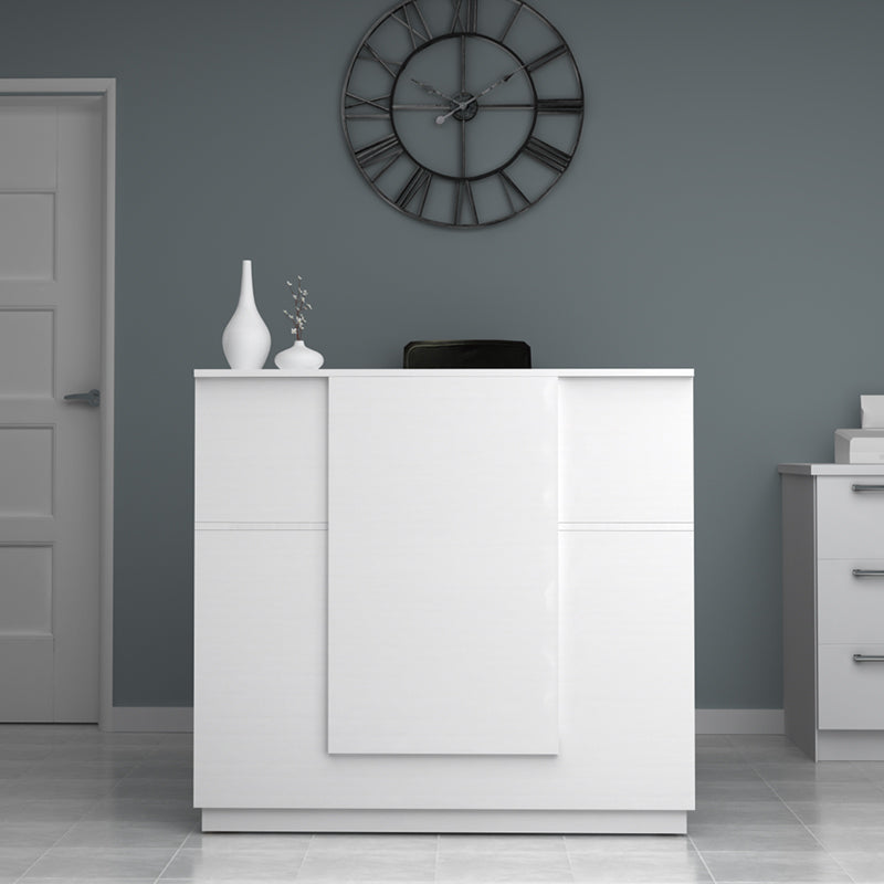 Γραφείο υποδοχής - reception Gemini  χρώμα λευκό 120x70x110εκ. - Pakobazaar