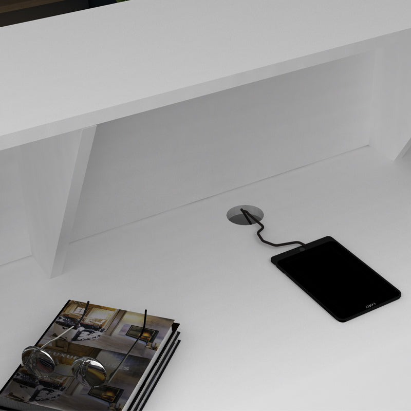 Γραφείο υποδοχής - reception Gemini  χρώμα λευκό 120x70x110εκ. - Pakobazaar