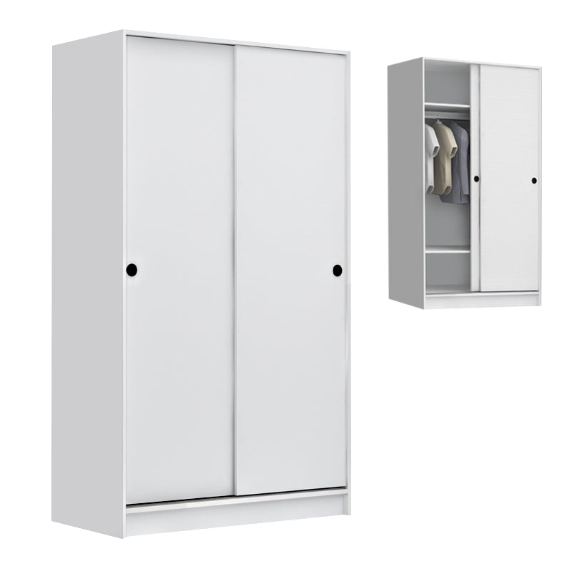 Ντουλάπα ρούχων Regio  δίφυλλη συρόμενη χρώμα λευκό 100x60x181εκ. - Pakobazaar