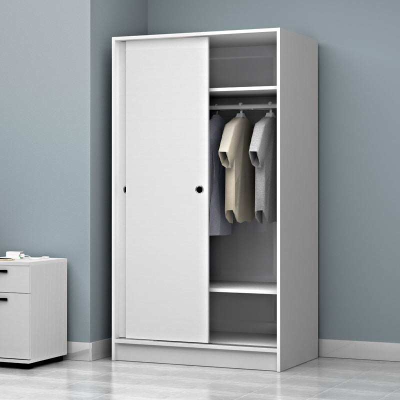 Ντουλάπα ρούχων Regio  δίφυλλη συρόμενη χρώμα λευκό 100x60x181εκ. - Pakobazaar