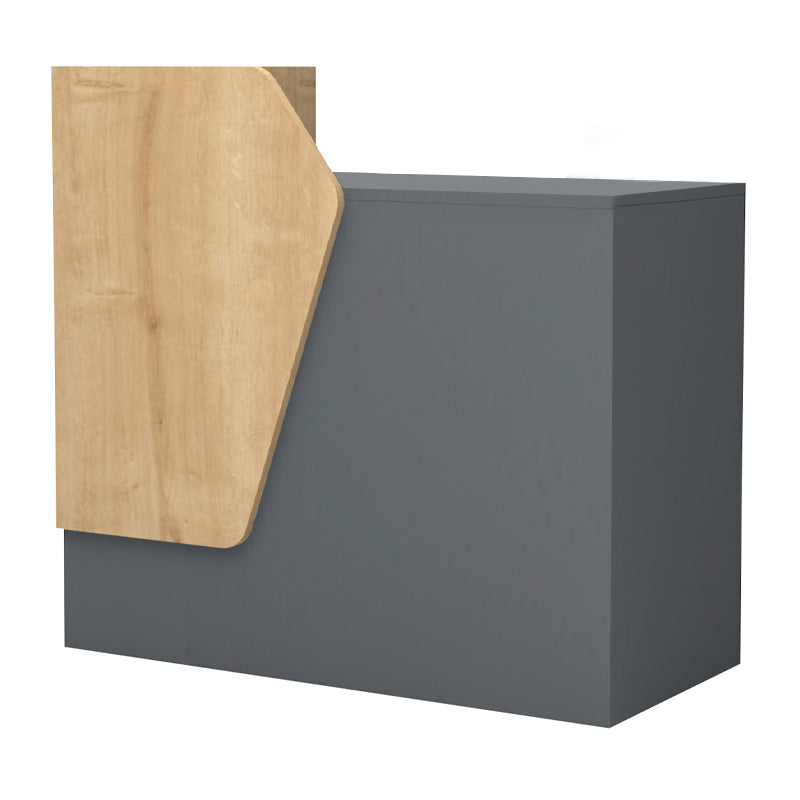 Γραφείο υποδοχής - reception Merlin  χρώμα ανθρακί - φυσικό οξιάς 110x50x101,8εκ.