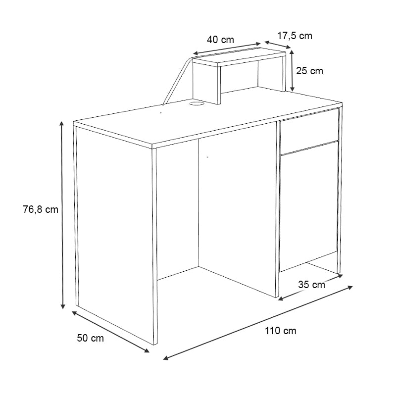 Γραφείο υποδοχής - reception Merlin  χρώμα λευκό 110x50x101,8εκ. - Pakobazaar