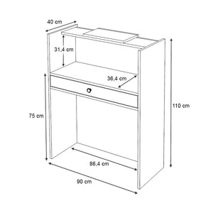 Γραφείο υποδοχής - reception Mezzo  χρώμα λευκό 90x40x110εκ. - Pakobazaar