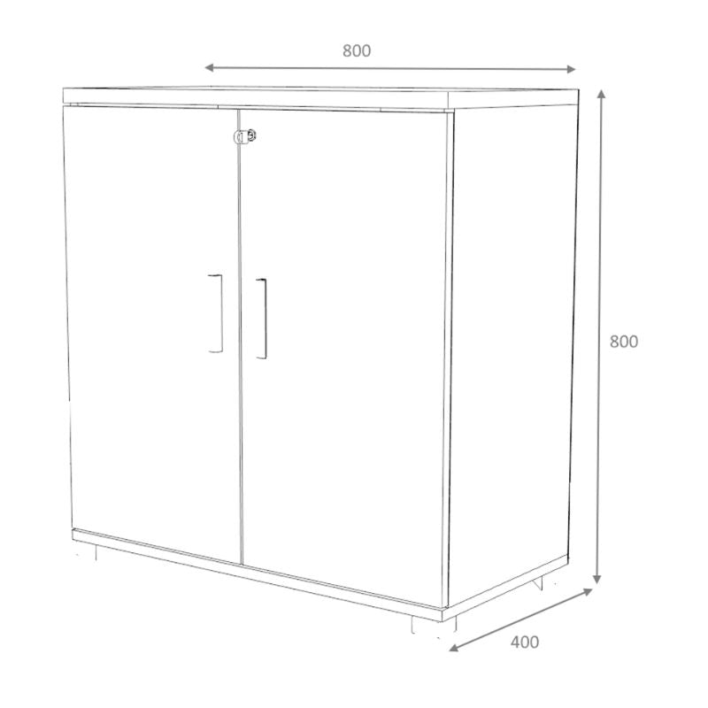 Ντουλάπι γραφείου με κλειδαριά επαγγελματικό Venturo  χρώμα ανθρακί - φυσικό οξιάς 80x40x80εκ.