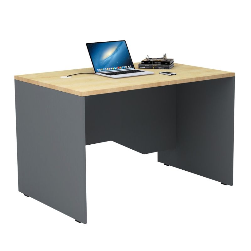 Γραφείο επαγγελματικό Venturo  χρώμα ανθρακί - φυσικό οξιάς 120x80x75εκ.