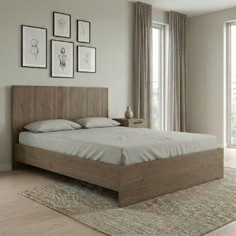 Κρεβάτι Troy  χρώμα καρυδί 140x190εκ. - Pakobazaar