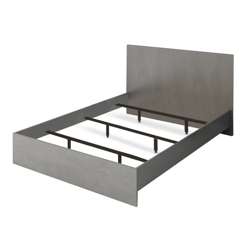 Κρεβάτι Troy  χρώμα γκρι σκυροδέματος 140x190εκ. - Pakobazaar
