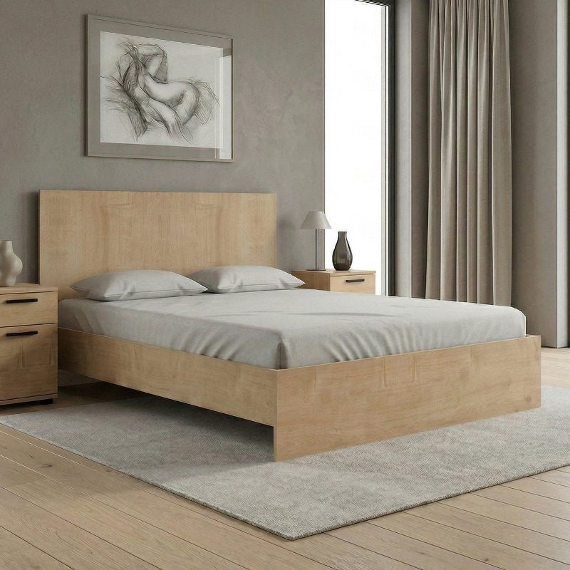 Κρεβάτι Troy  χρώμα φυσικό οξιάς 150x200εκ. - Pakobazaar