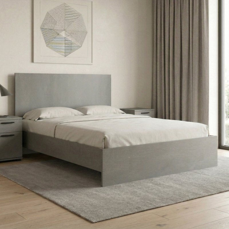 Κρεβάτι Troy  χρώμα γκρι σκυροδέματος 150x200εκ. - Pakobazaar