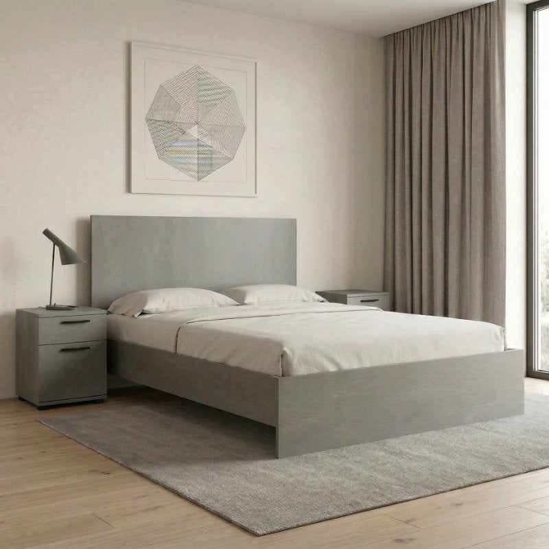 Κρεβάτι Troy  χρώμα γκρι σκυροδέματος 150x200εκ. - Pakobazaar