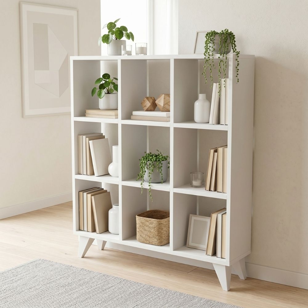 Βιβλιοθήκη Dokia  χρώμα λευκό 88,4x19,8x100,3εκ. - Pakobazaar