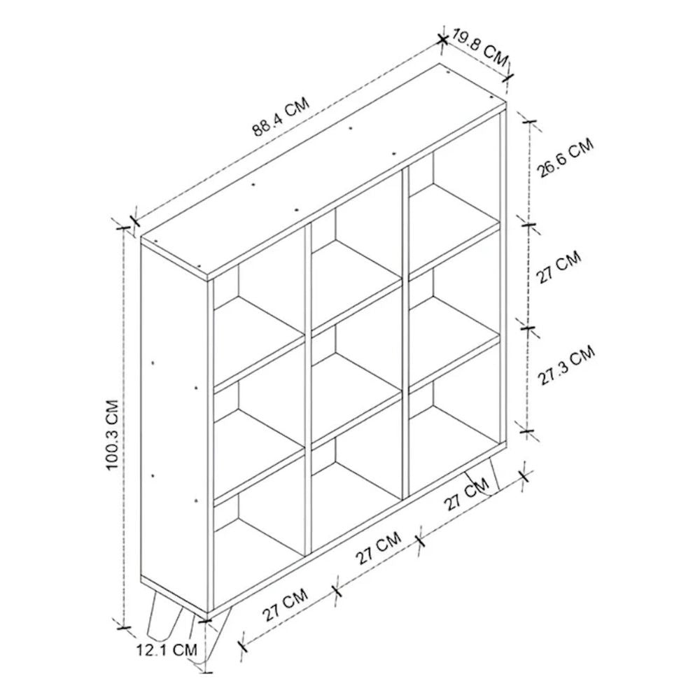Βιβλιοθήκη Dokia  χρώμα λευκό 88,4x19,8x100,3εκ. - Pakobazaar