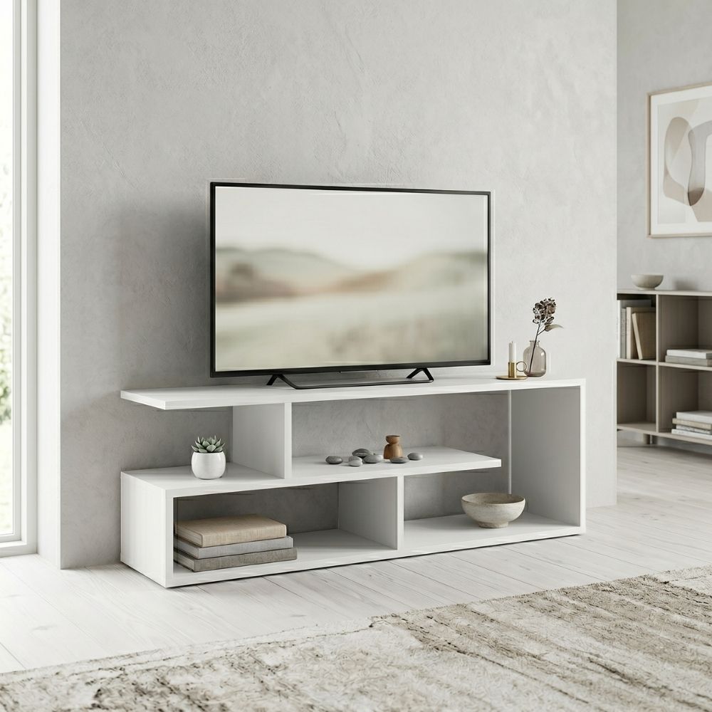 Έπιπλο τηλεόρασης Forever  χρώμα λευκό 120x30x40cm. - Pakobazaar