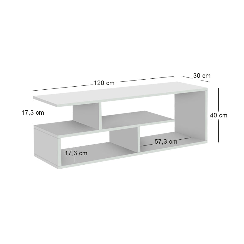 Έπιπλο τηλεόρασης Forever  χρώμα λευκό 120x30x40cm. - Pakobazaar