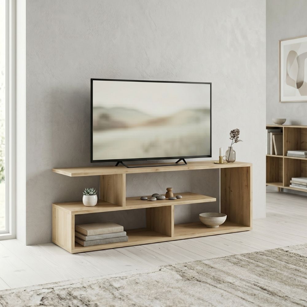 Έπιπλο τηλεόρασης Forever  χρώμα φυσικό οξιάς 120x30x40cm. - Pakobazaar