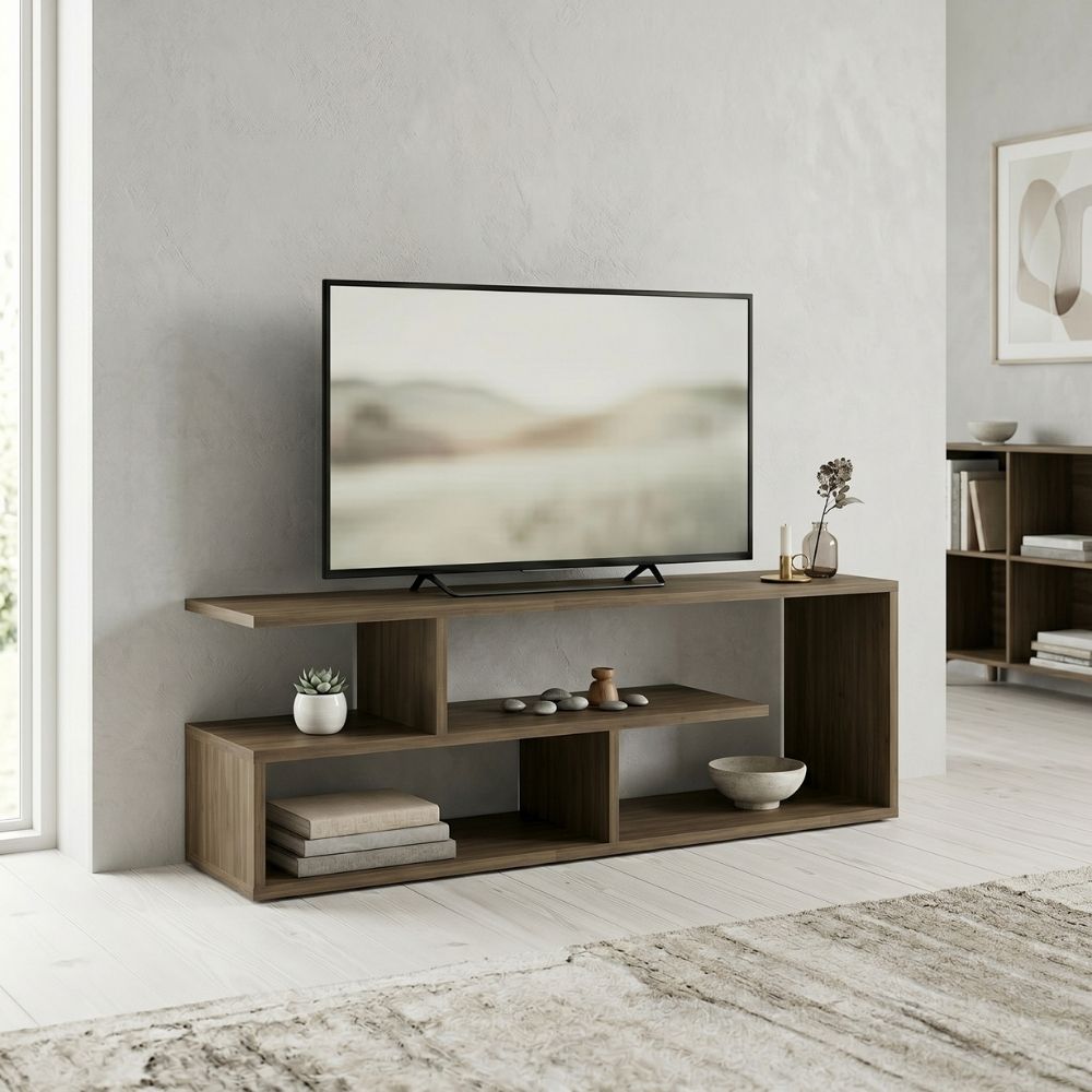 Έπιπλο τηλεόρασης Forever  χρώμα καρυδί 120x30x40cm. - Pakobazaar