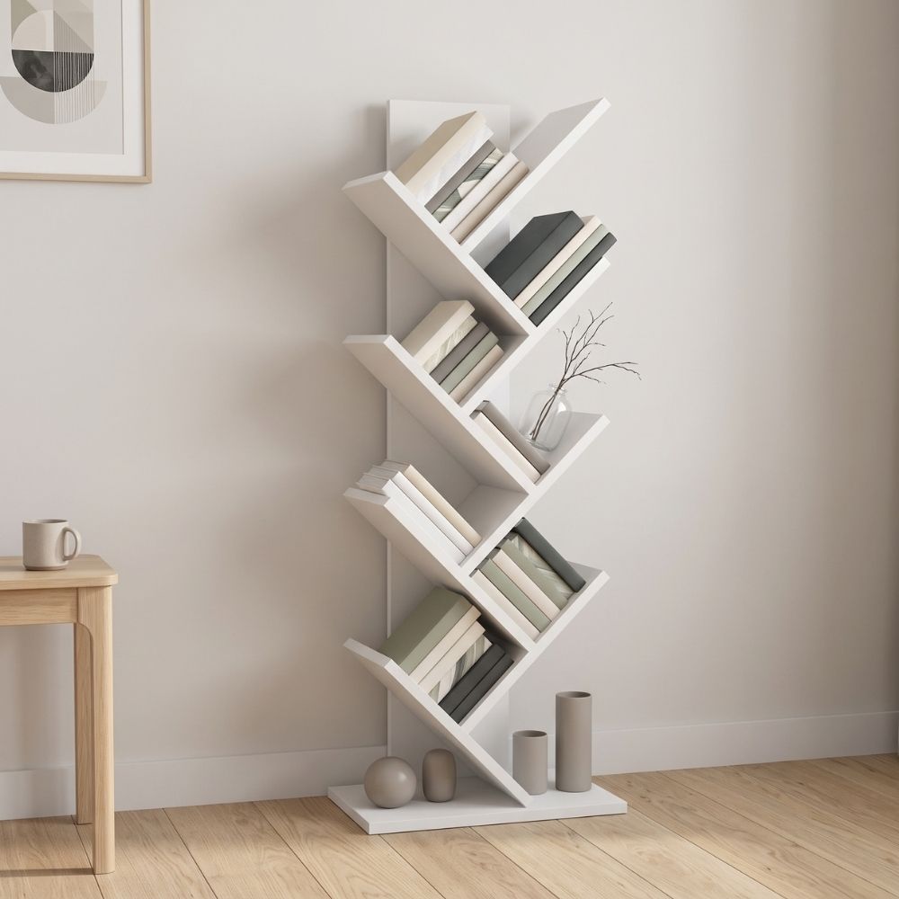 Βιβλιοθήκη Maxy  χρώμα λευκό 45x26,4x120εκ. - Pakobazaar